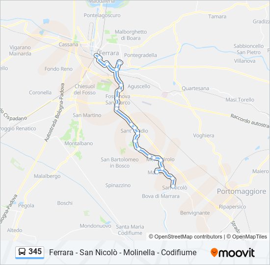 345 bus Line Map