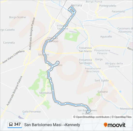 347 Bus Line Map