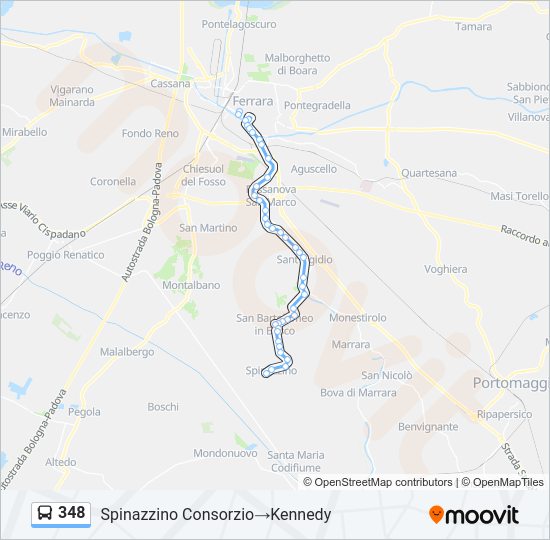 348 bus Line Map