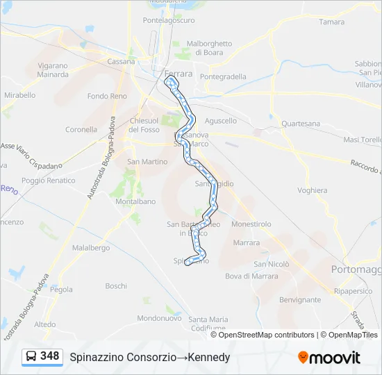 348 Bus Line Map