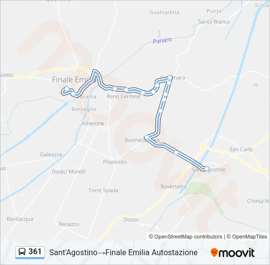 361 Bus Line Map