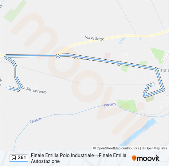 Percorso linea bus 361