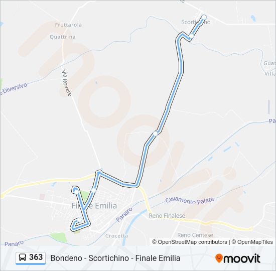 Percorso linea bus 363