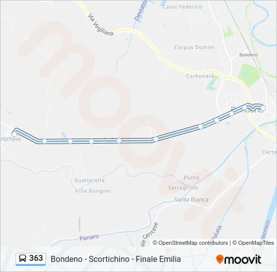 Percorso linea bus 363