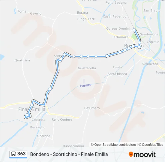 363 Bus Line Map