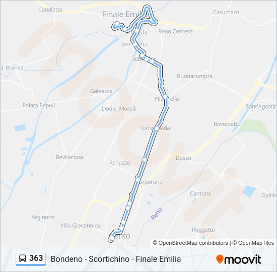 Percorso linea bus 363