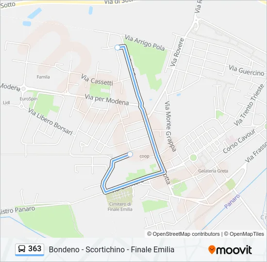 363 Bus Line Map