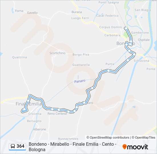 Percorso linea bus 364