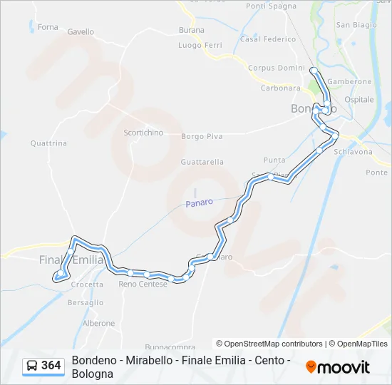 364 Bus Line Map