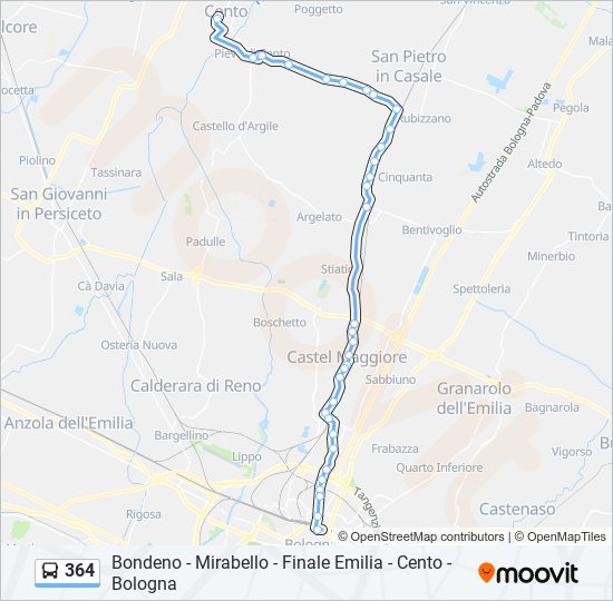 364 bus Line Map