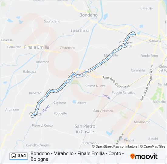 364 Bus Line Map