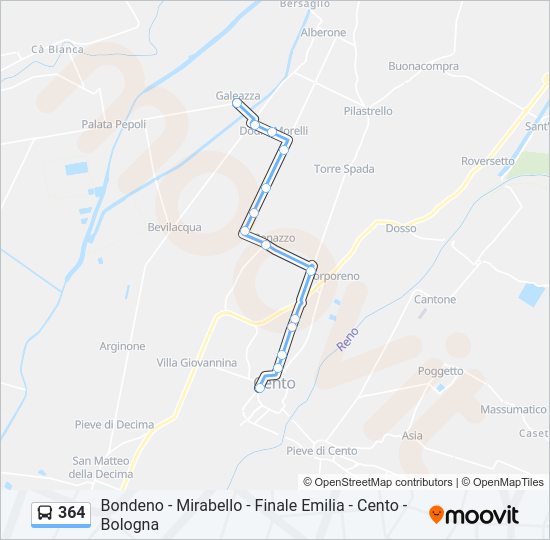 Percorso linea bus 364