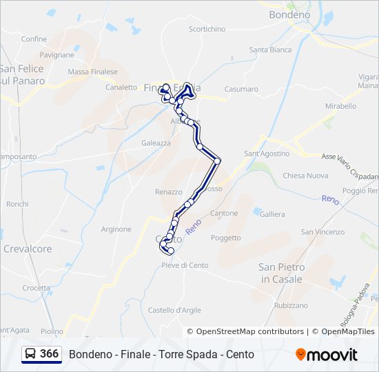 366 bus Line Map