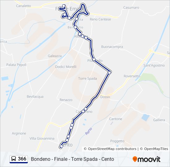 366 bus Line Map