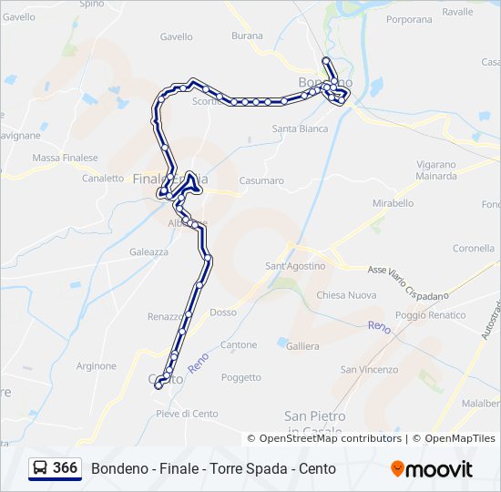 366 bus Line Map