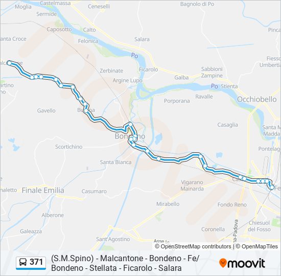 Percorso linea bus 371