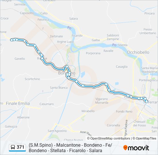 Percorso linea bus 371