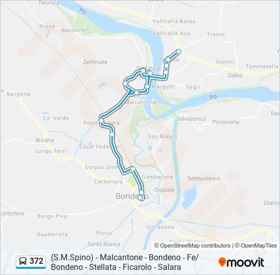 372 bus Line Map