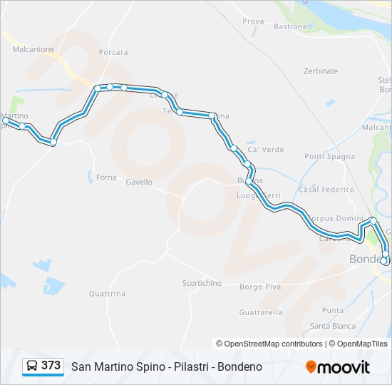 Percorso linea bus 373