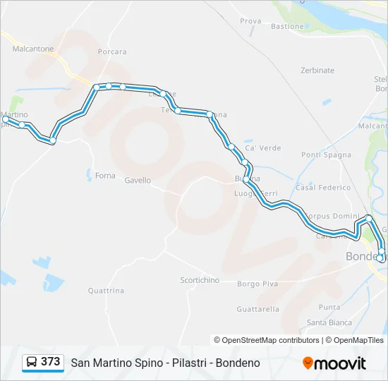 373 Bus Line Map