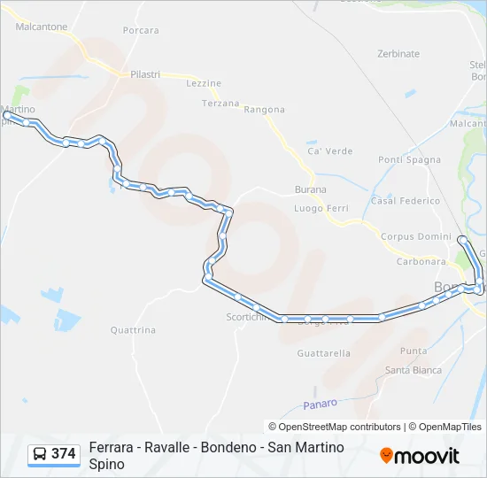 374 Bus Line Map