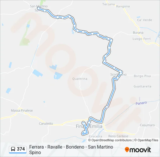 374 Bus Line Map