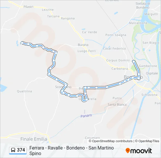374 Bus Line Map