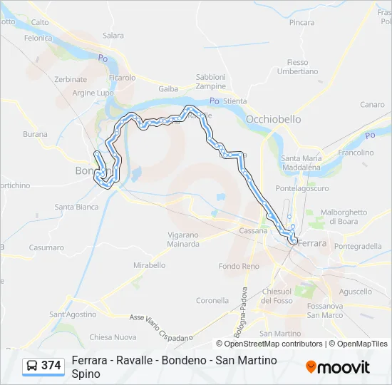 374 Bus Line Map
