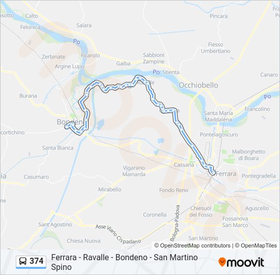 Percorso linea bus 374