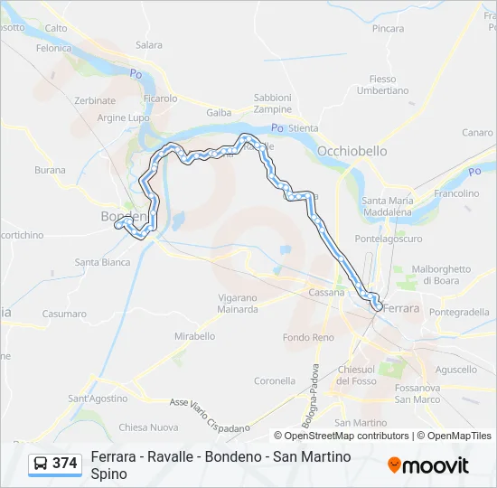 374 Bus Line Map