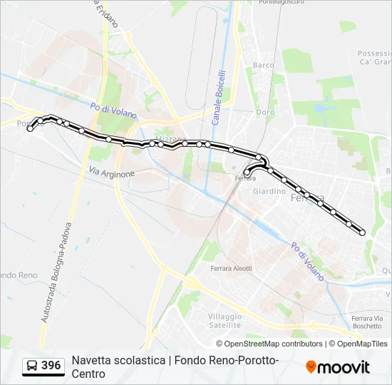 396 Bus Line Map
