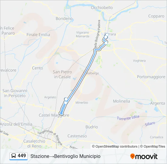 449 Bus Line Map