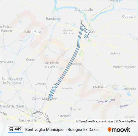 449 Bus Line Map