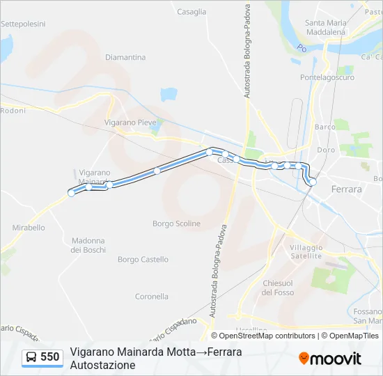 550 Bus Line Map