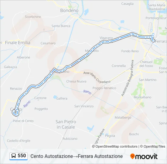 550 Bus Line Map