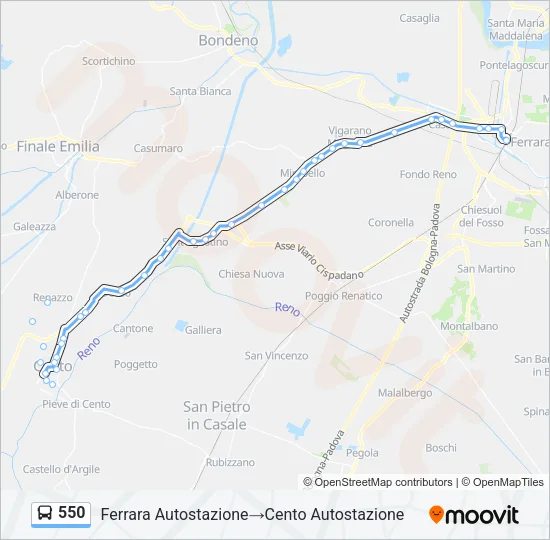 550 Bus Line Map