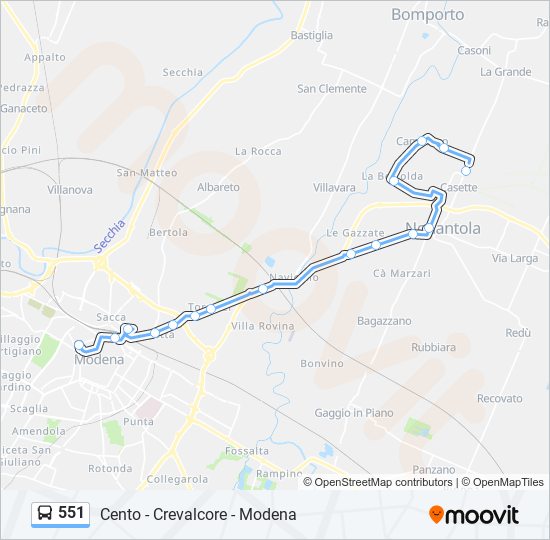 551 Route Schedules Stops Maps Nonantola Stabilimento