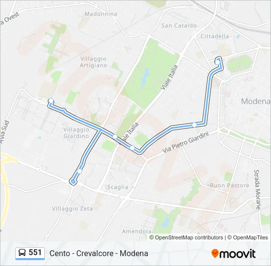 551 Bus Line Map