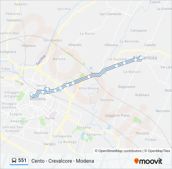 551 Bus Line Map