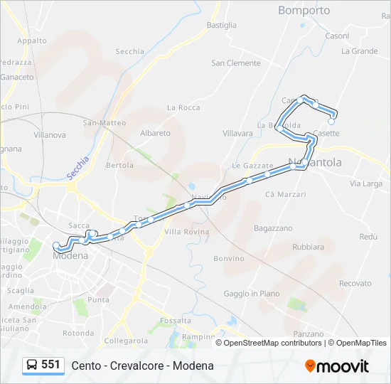 551 Bus Line Map