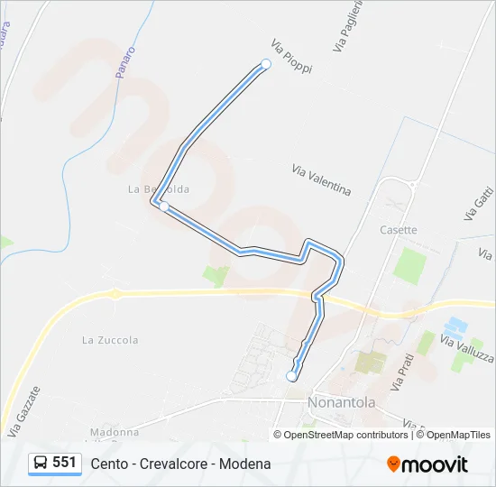 551 Bus Line Map