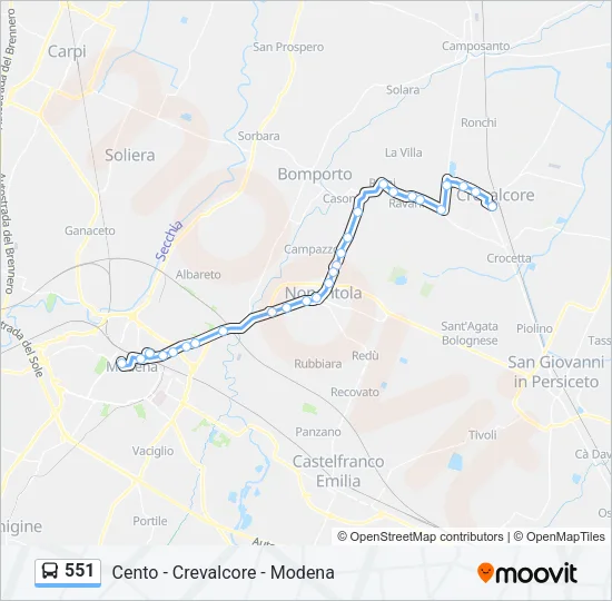 551 Bus Line Map