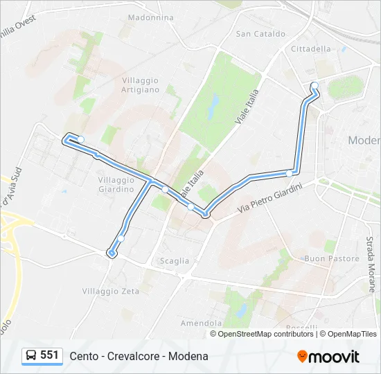 551 Bus Line Map