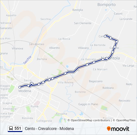 551 bus Line Map