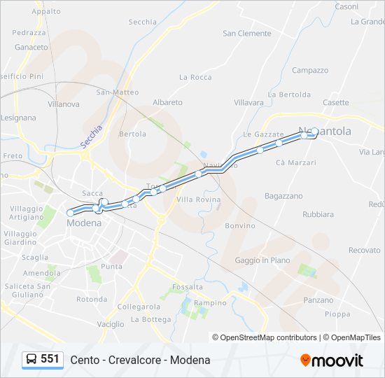 551 bus Line Map