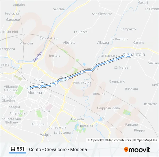 551 Bus Line Map