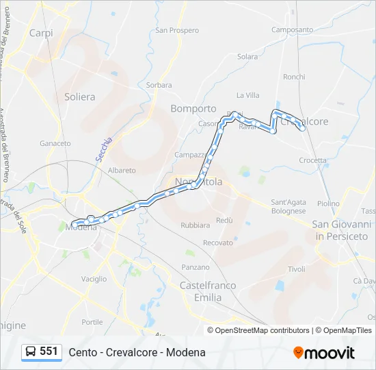 551 Bus Line Map