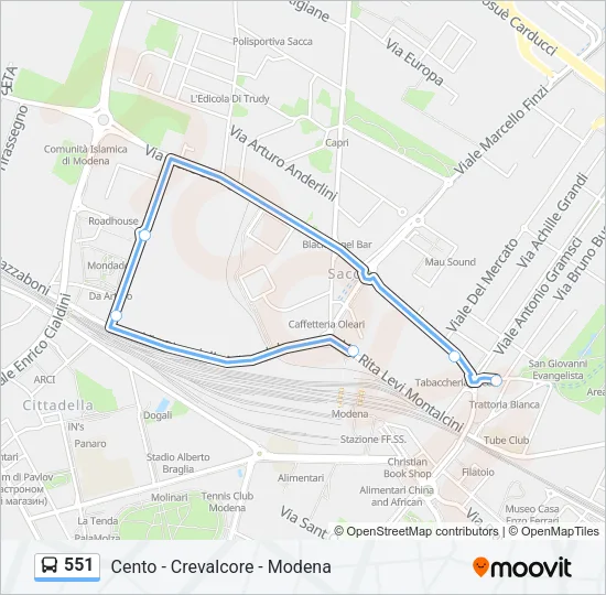 551 Bus Line Map