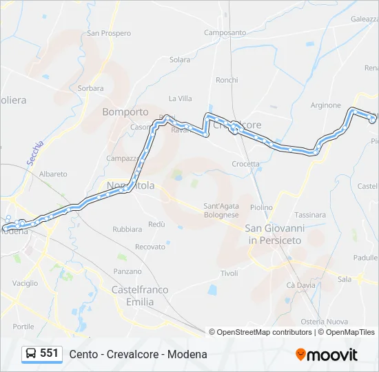 551 Bus Line Map