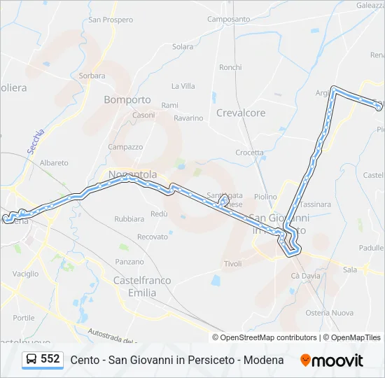 552 Bus Line Map
